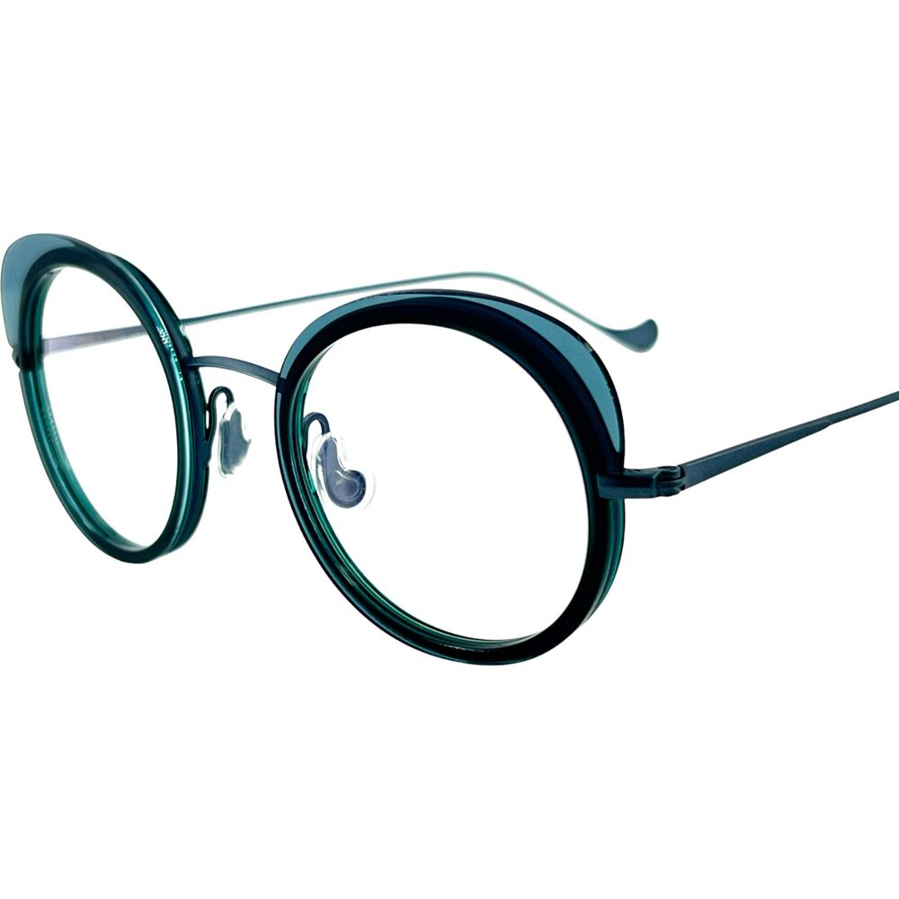 Caroline Abram Wiliana Womens Round Eyeglass Frame 621 Crystal Aqua 45-21 France
